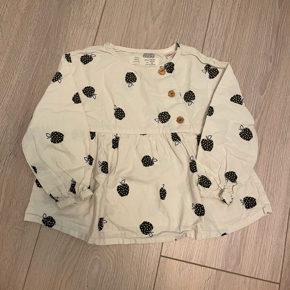 Zara blouse with apples 18-24m